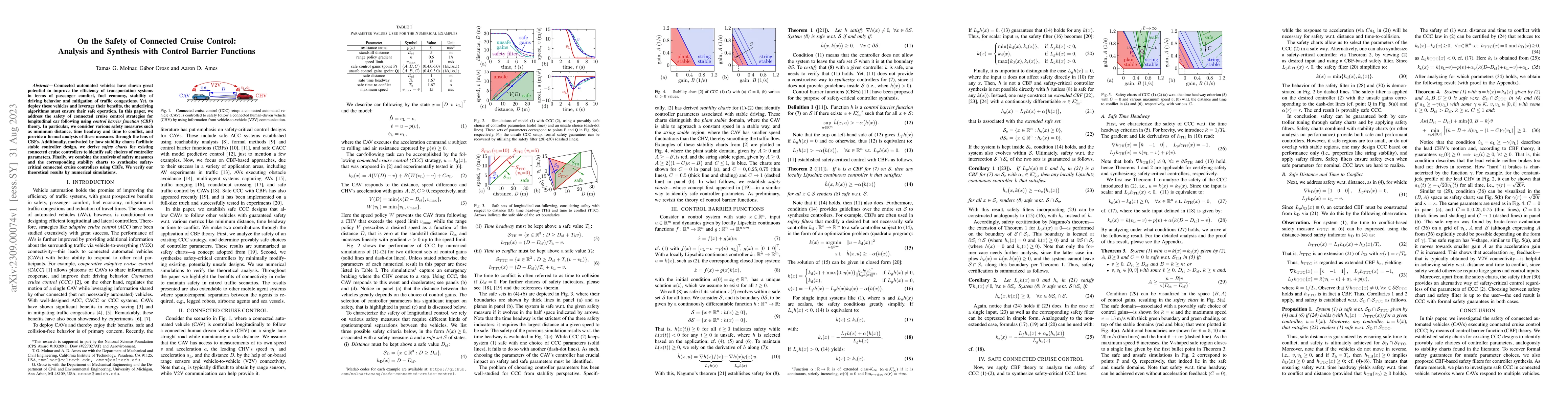 Thumbnail for On the Safety of Connected Cruise Control: Analysis and Synthesis with
  Control Barrier Functions
