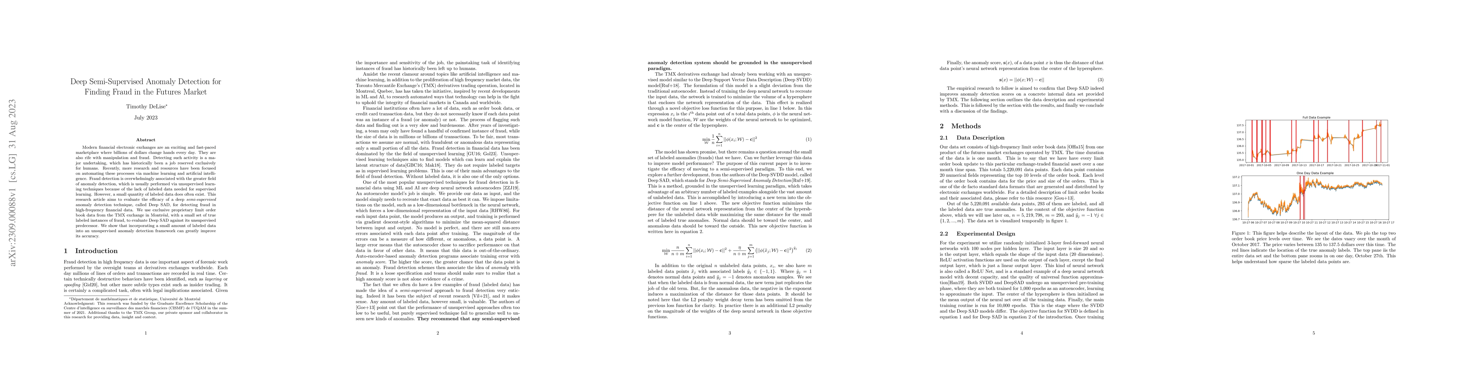 Thumbnail for Deep Semi-Supervised Anomaly Detection for Finding Fraud in the Futures
  Market