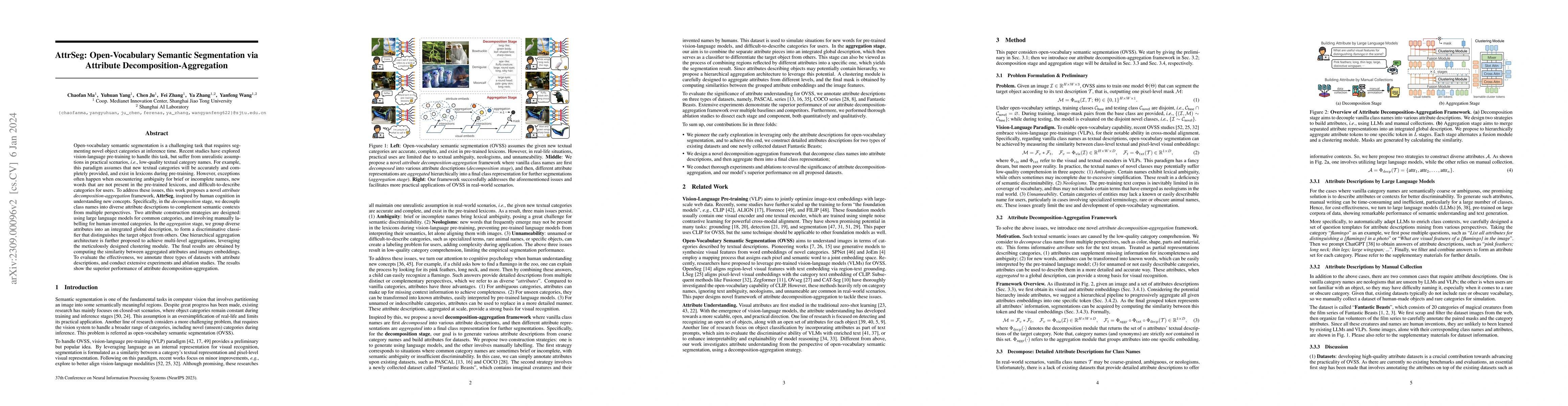 Thumbnail for AttrSeg: Open-Vocabulary Semantic Segmentation via Attribute
  Decomposition-Aggregation