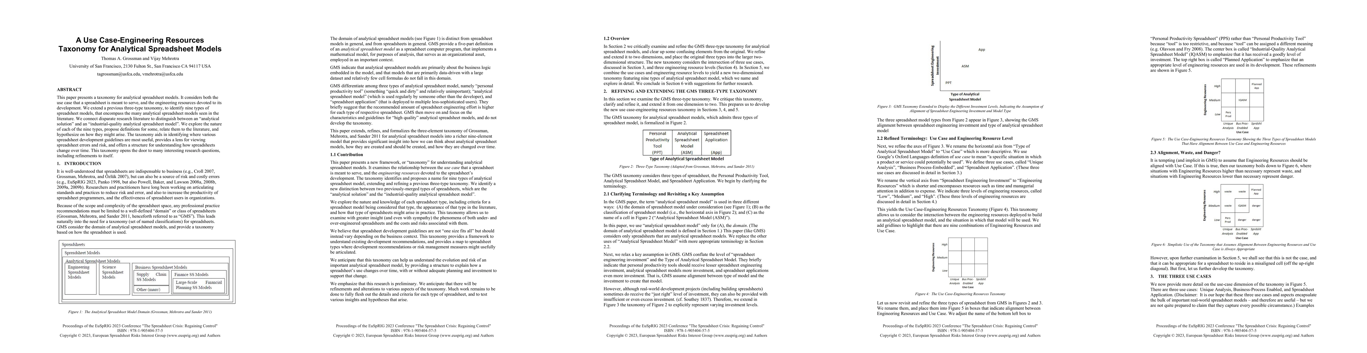 Thumbnail for A Use Case-Engineering Resources Taxonomy for Analytical Spreadsheet
  Models