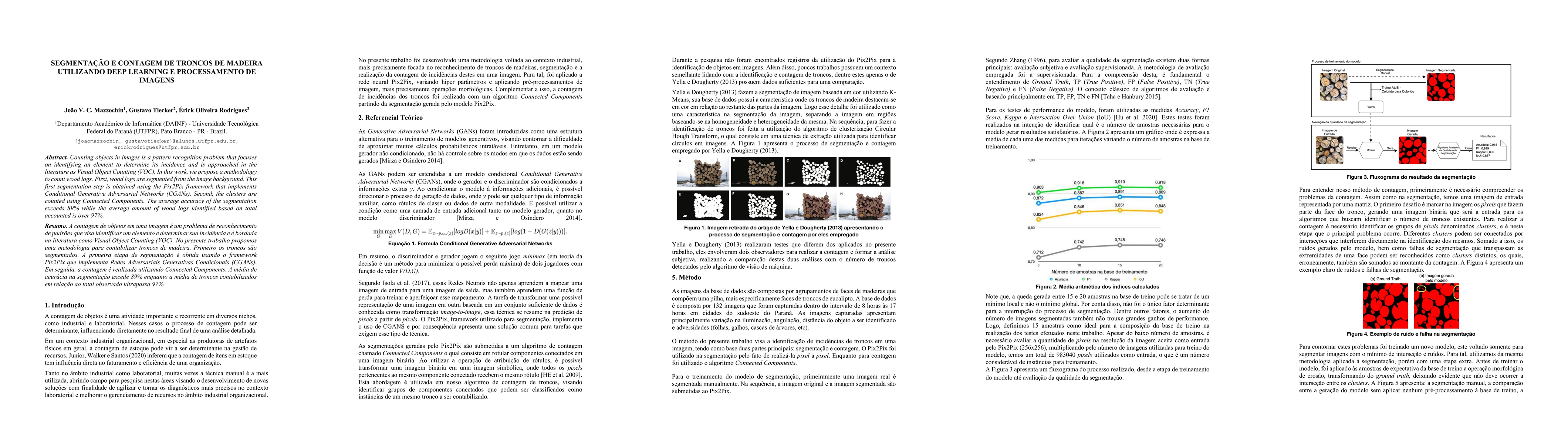 Thumbnail for Segmenta\c{c}\~ao e contagem de troncos de madeira utilizando deep
  learning e processamento de imagens