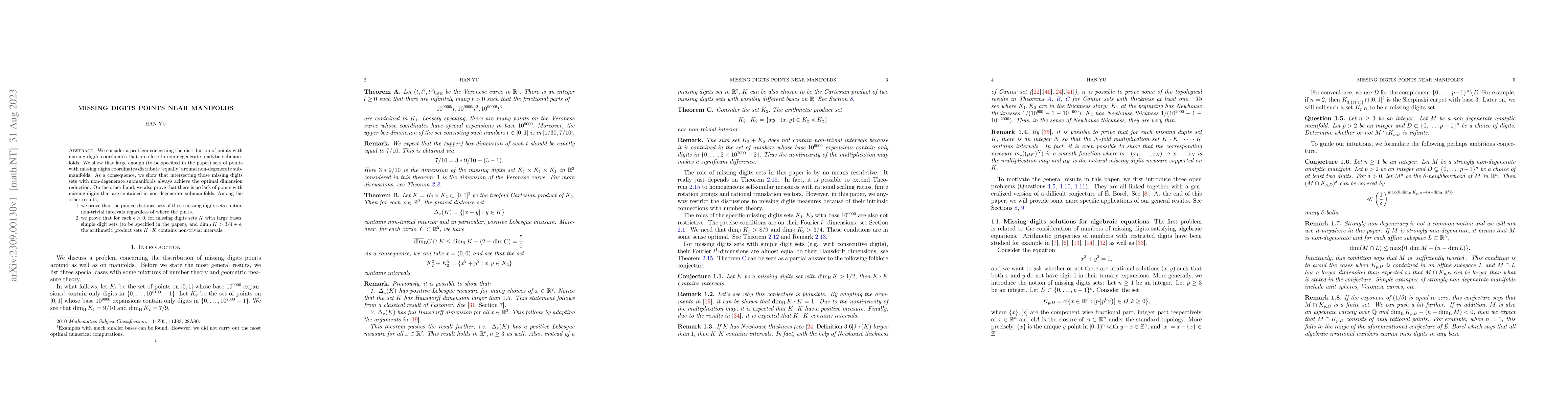 Thumbnail for Missing digits points near manifolds