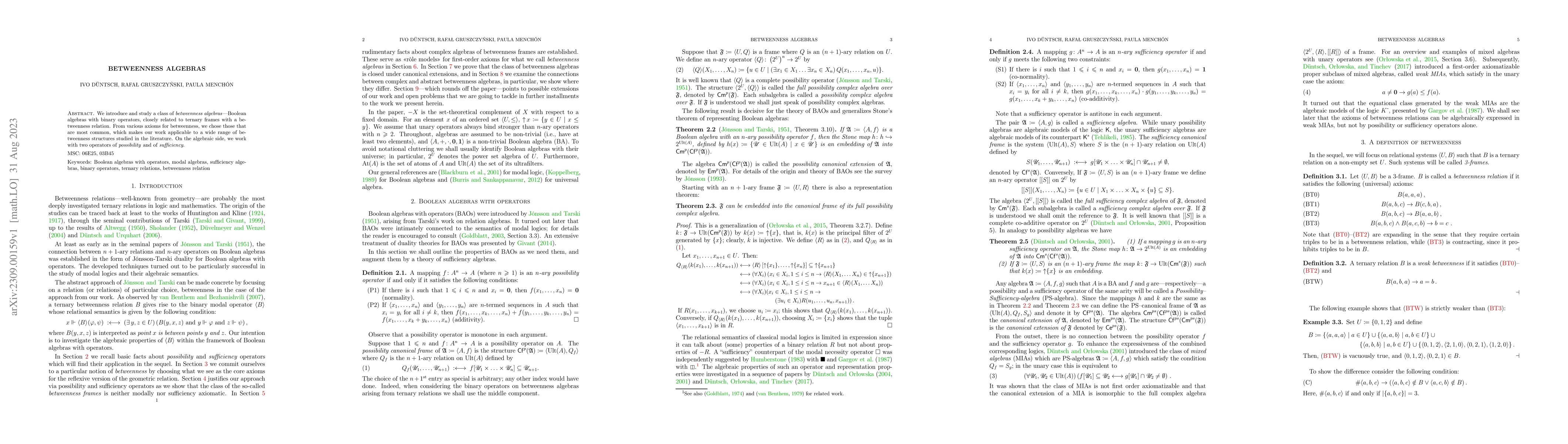 Thumbnail for Betweenness algebras