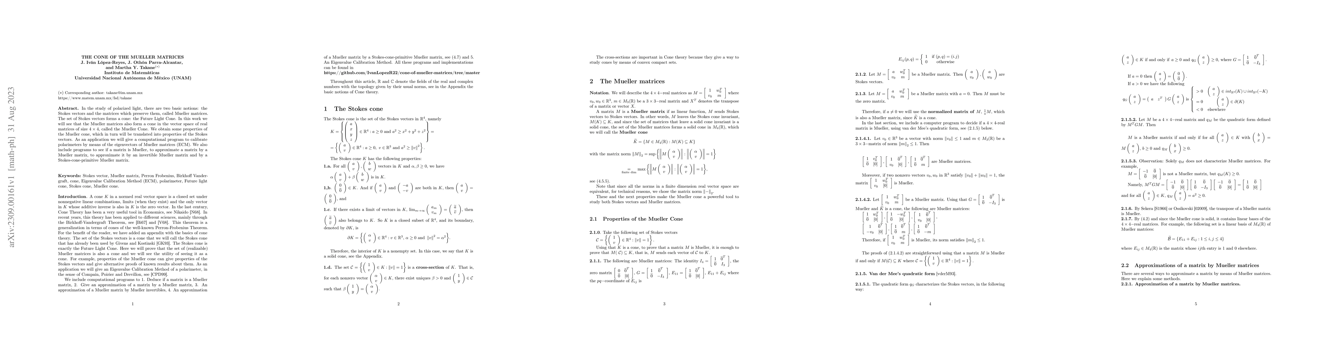 Thumbnail for The Cone of Mueller Matrices