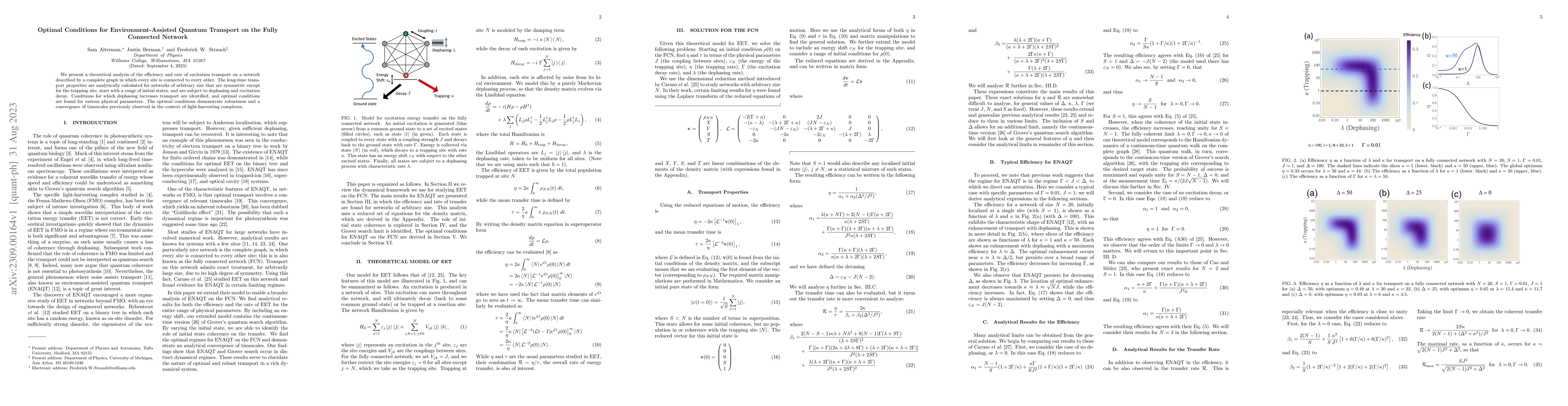 Thumbnail for Optimal Conditions for Environment-Assisted Quantum Transport on the
  Fully Connected Network