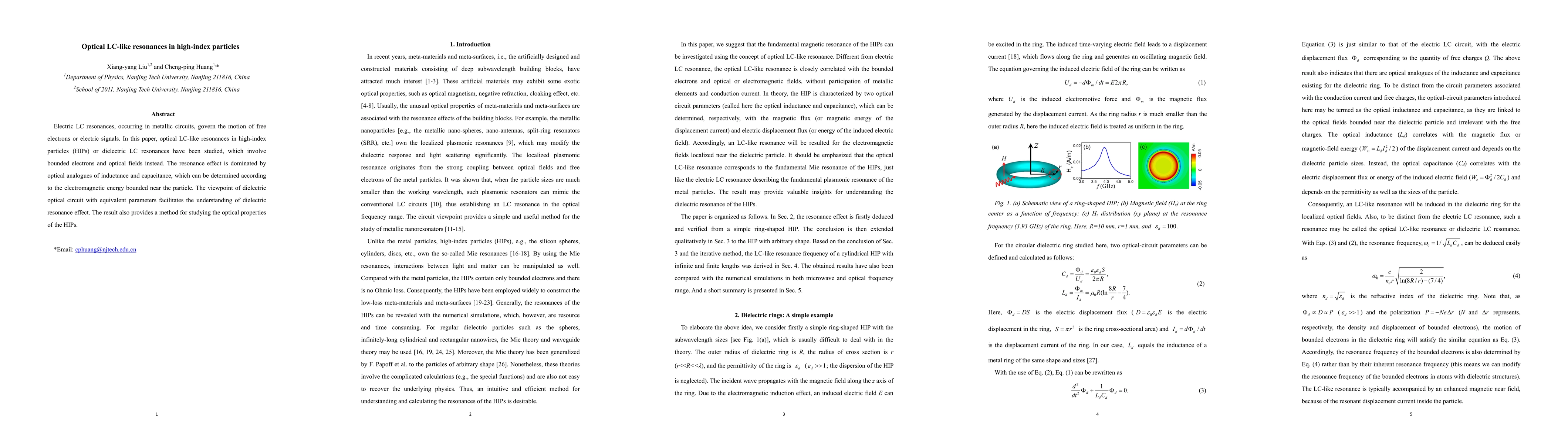 Thumbnail for Optical LC-like resonances in high-index particles