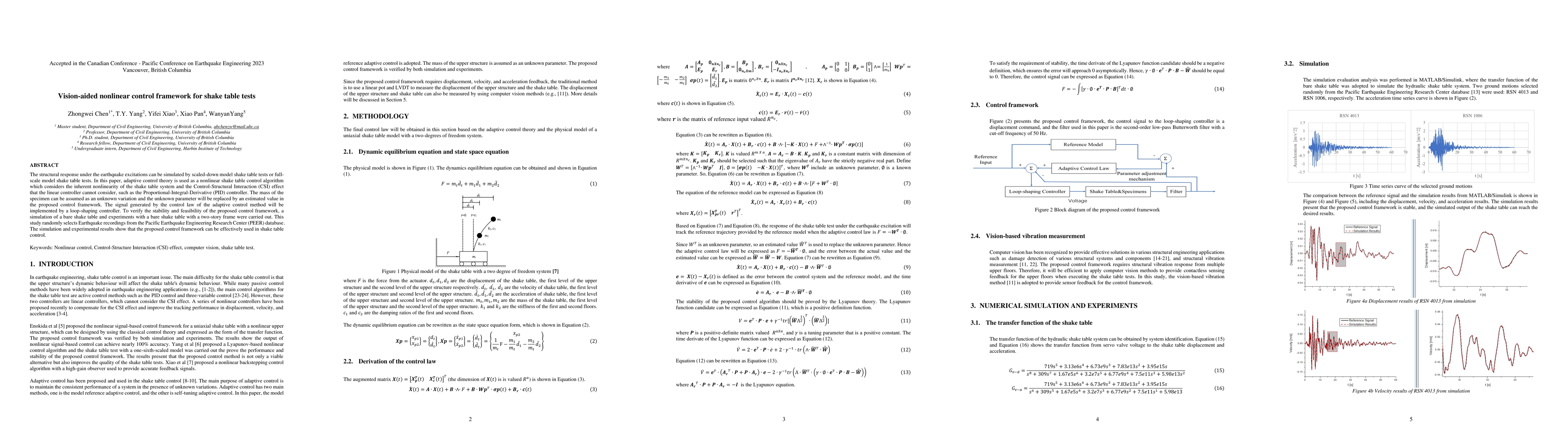 Thumbnail for Vision-aided nonlinear control framework for shake table tests
