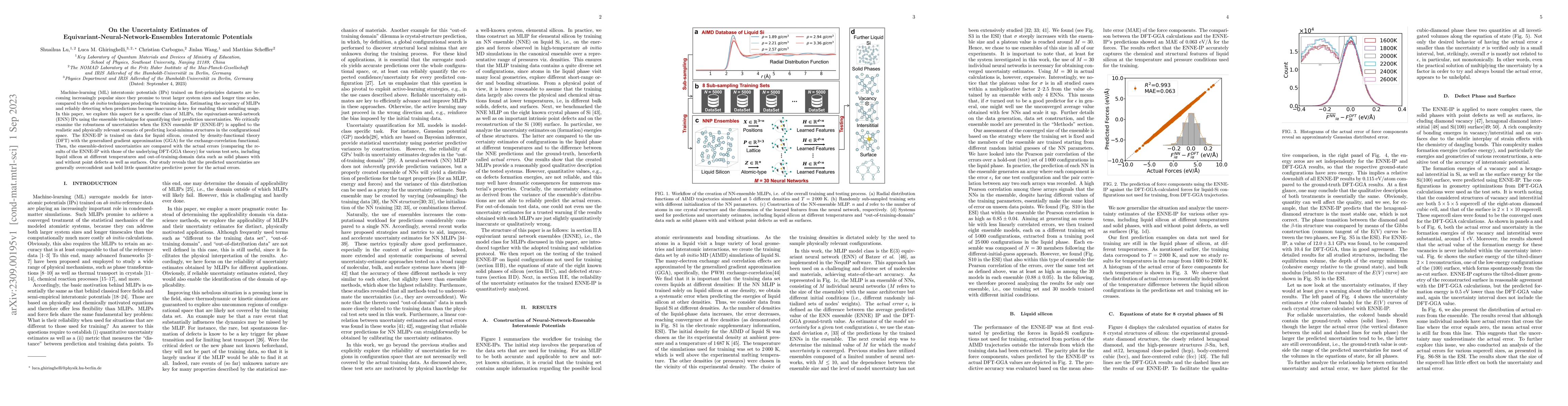 Thumbnail for On the Uncertainty Estimates of Equivariant-Neural-Network-Ensembles
  Interatomic Potentials