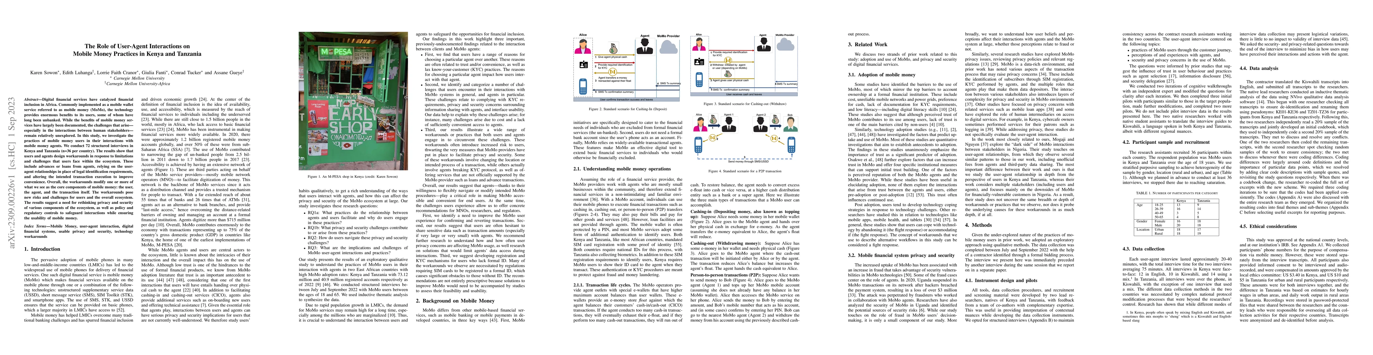 Thumbnail for The Role of User-Agent Interactions on Mobile Money Practices in Kenya
  and Tanzania