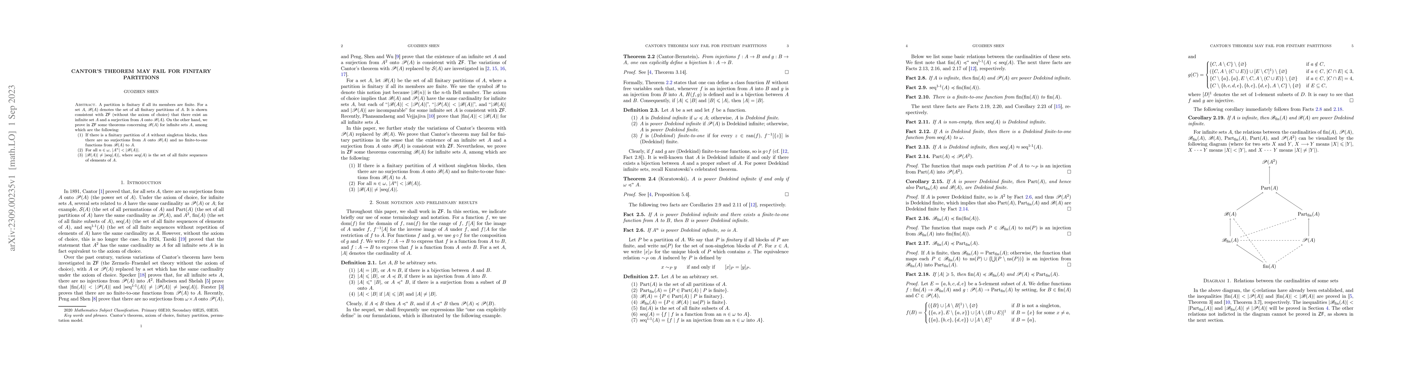 Thumbnail for Cantor's theorem may fail for finitary partitions
