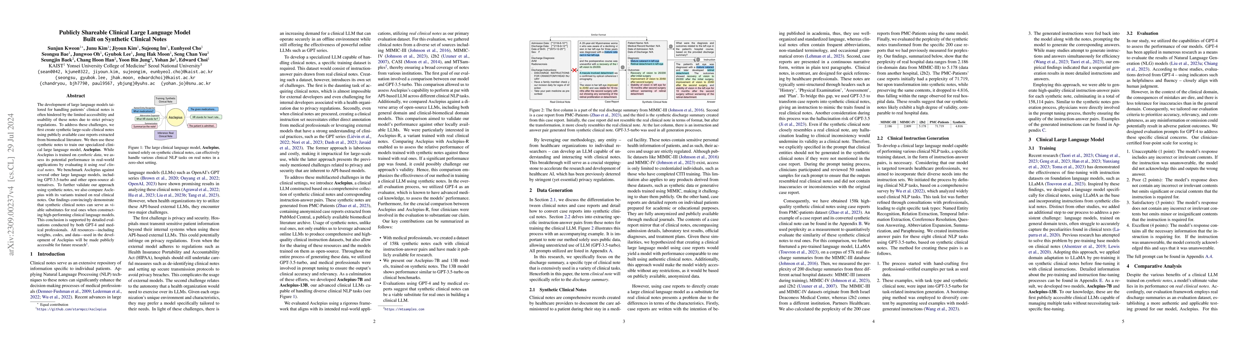 Thumbnail for Publicly Shareable Clinical Large Language Model Built on Synthetic
  Clinical Notes