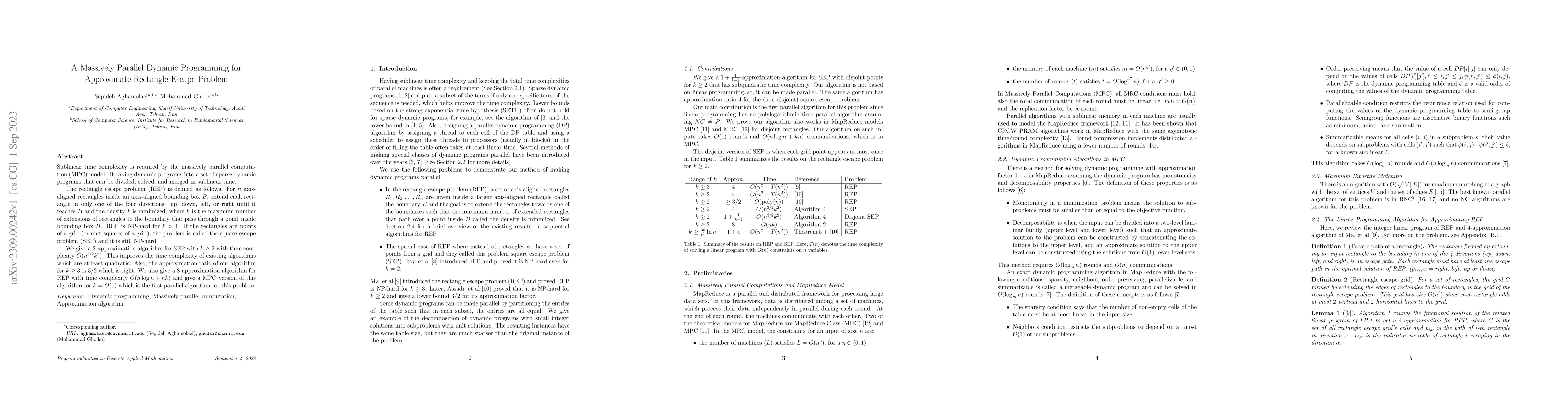 Thumbnail for A Massively Parallel Dynamic Programming for Approximate Rectangle
  Escape Problem