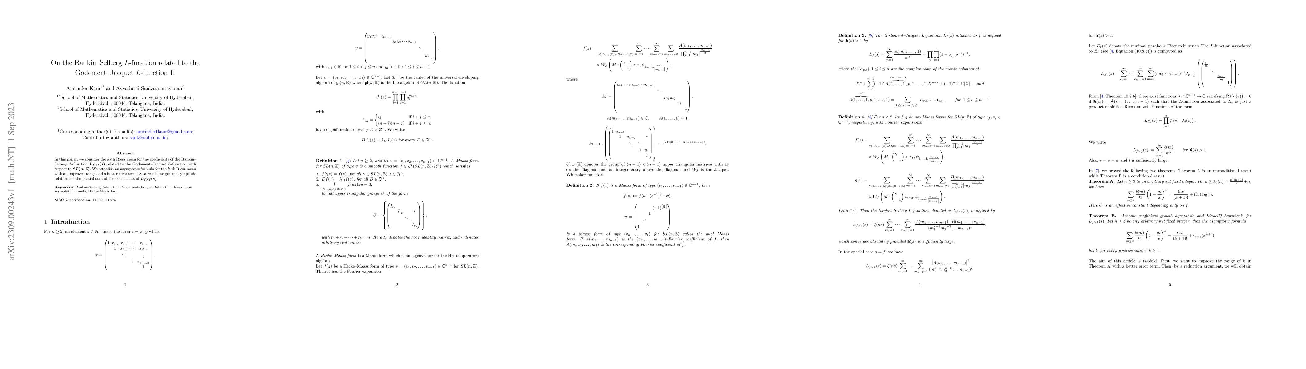 Thumbnail for On the Rankin-Selberg $L$-function related to the Godement-Jacquet
  $L$-function II