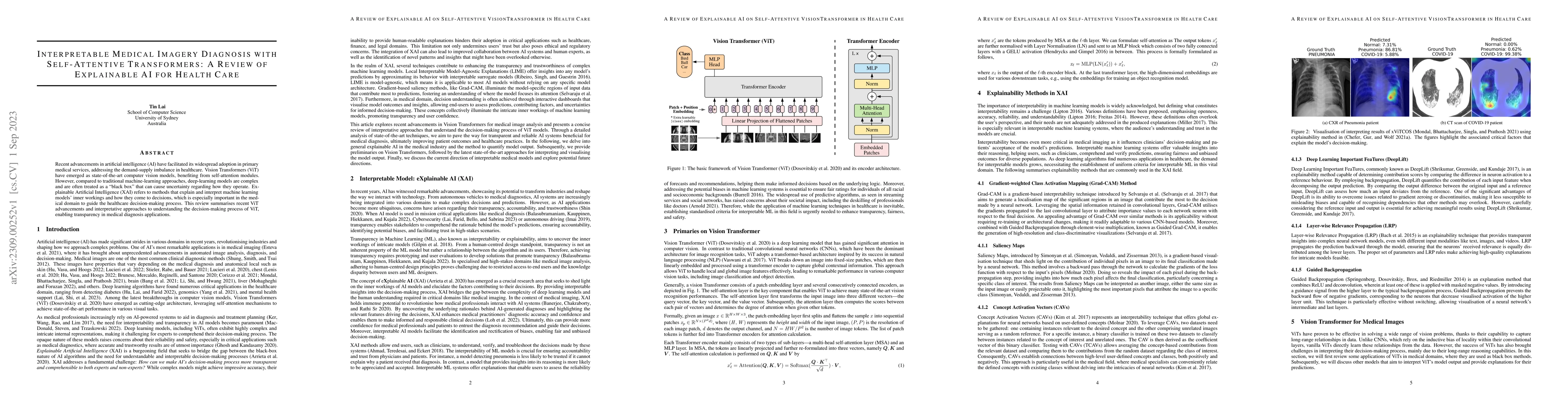 Thumbnail for Interpretable Medical Imagery Diagnosis with Self-Attentive
  Transformers: A Review of Explainable AI for Health Care