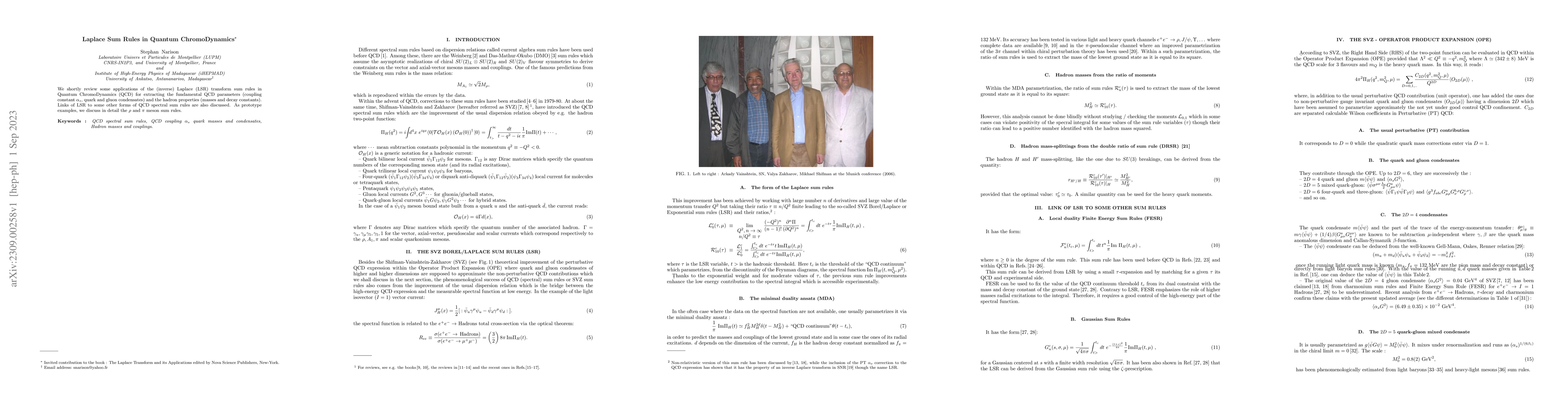 Thumbnail for Laplace Sum Rules in Quantum ChromoDynamics