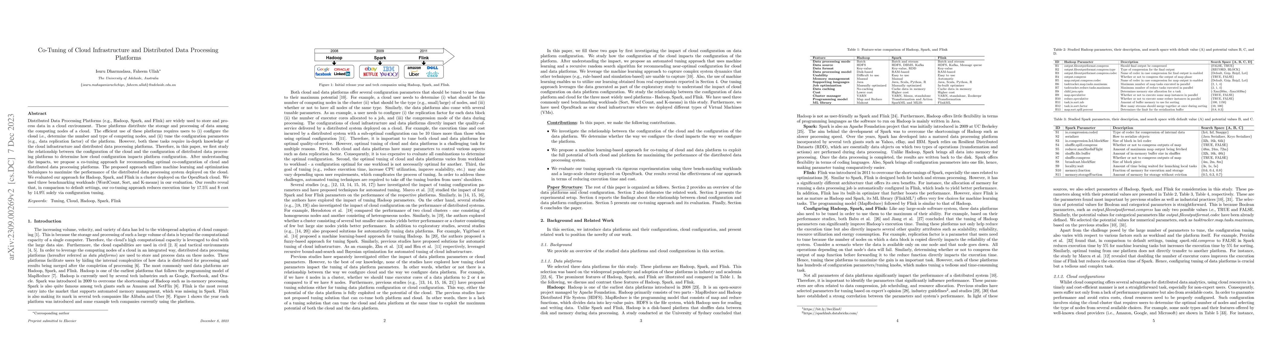 Thumbnail for Co-Tuning of Cloud Infrastructure and Distributed Data Processing
  Platforms