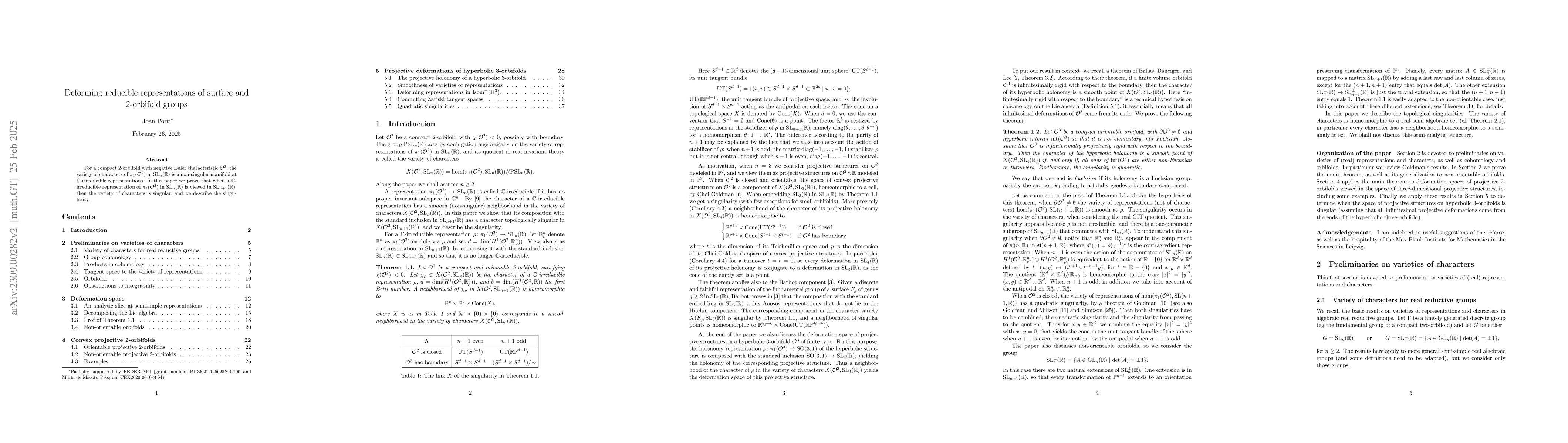 Thumbnail for Deforming reducible representations of surface and 2-orbifold groups