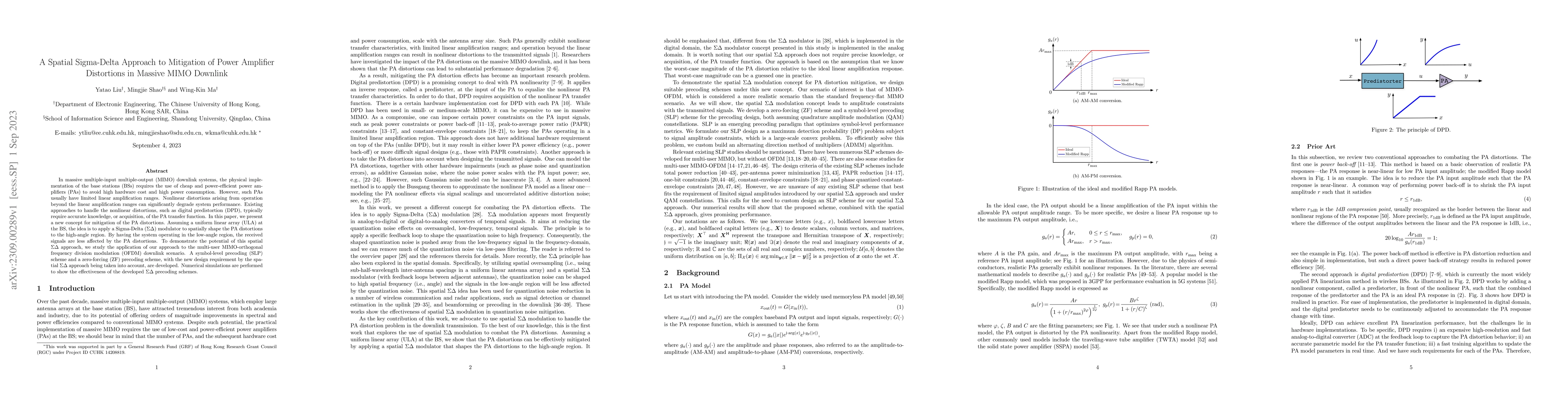Thumbnail for A Spatial Sigma-Delta Approach to Mitigation of Power Amplifier
  Distortions in Massive MIMO Downlink
