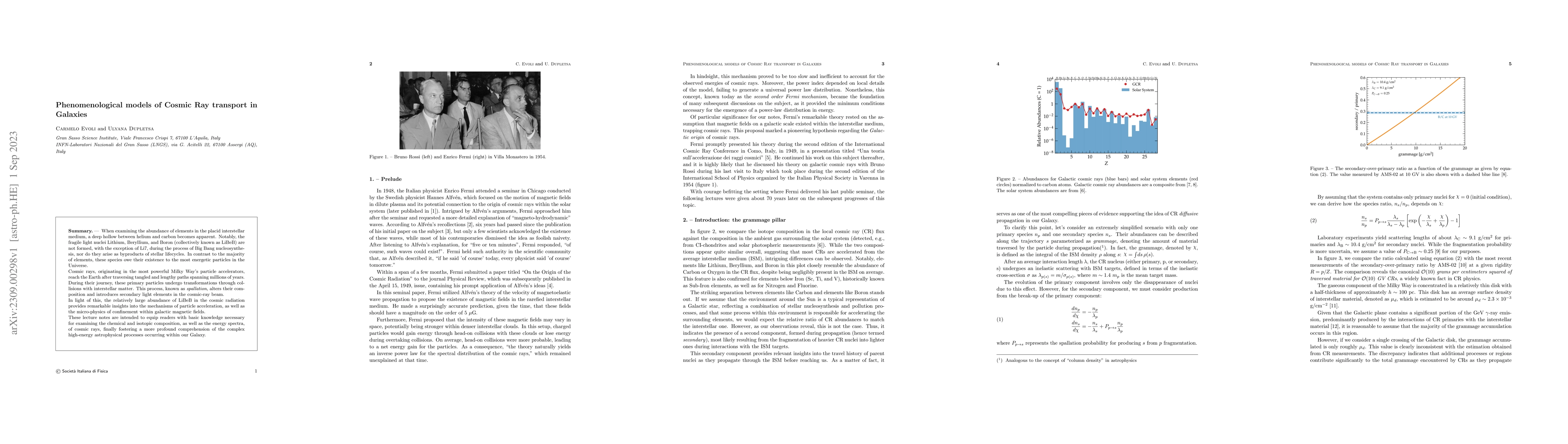 Thumbnail for Phenomenological models of Cosmic Ray transport in Galaxies