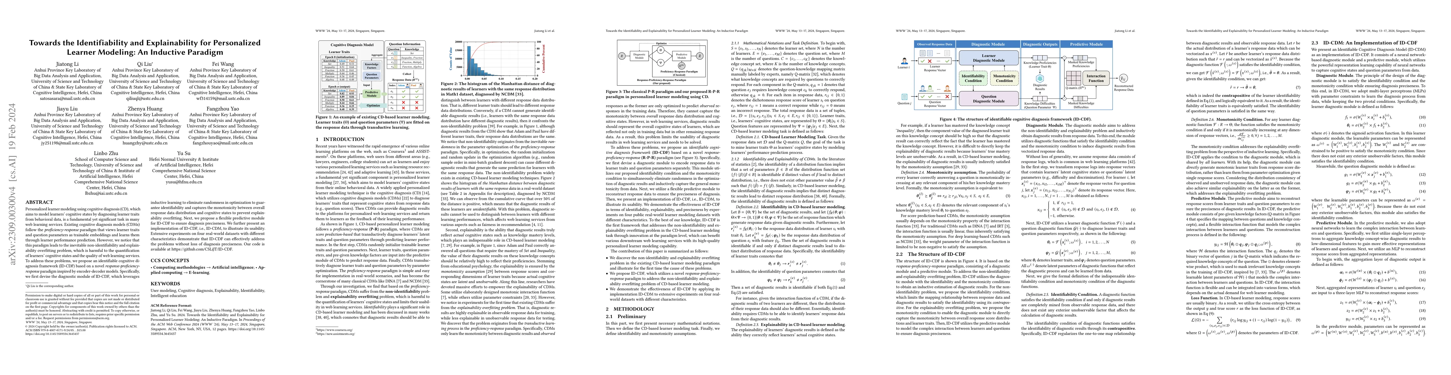 Thumbnail for Towards the Identifiability and Explainability for Personalized Learner
  Modeling: An Inductive Paradigm