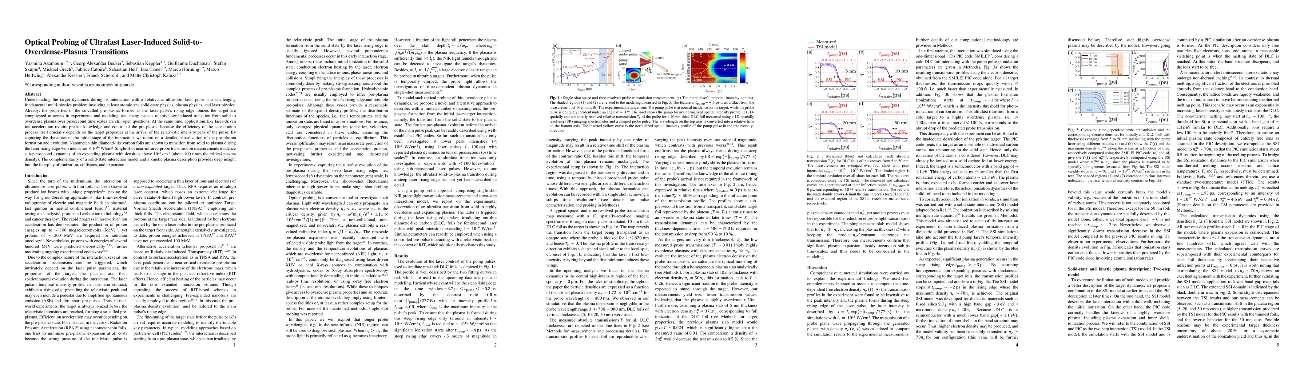 Thumbnail for Optical Probing of Ultrafast Laser-Induced Solid-to-Overdense-Plasma
  Transitions