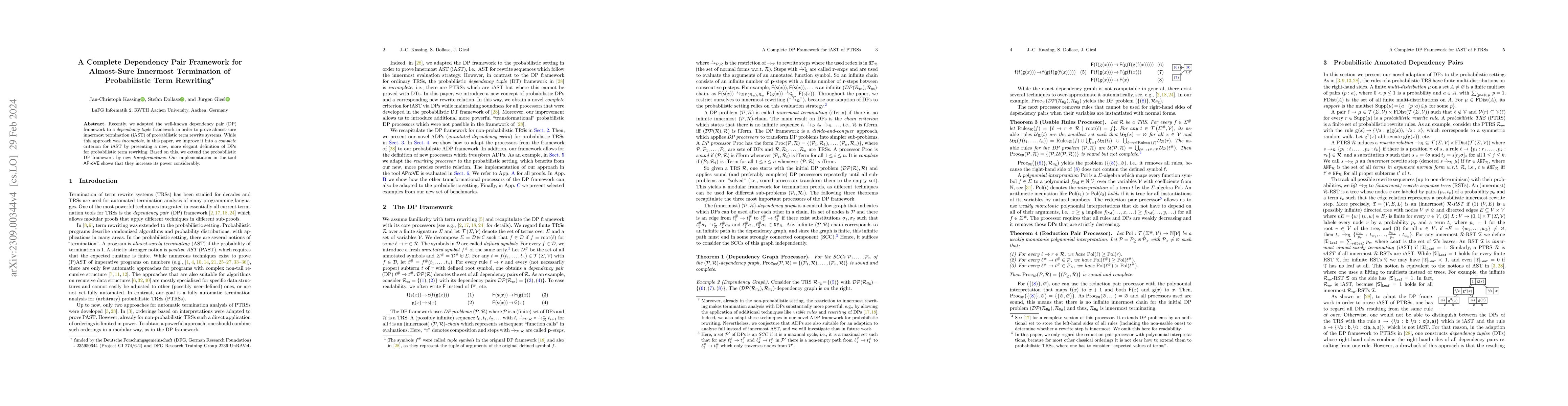 Thumbnail for A Complete Dependency Pair Framework for Almost-Sure Innermost
  Termination of Probabilistic Term Rewriting