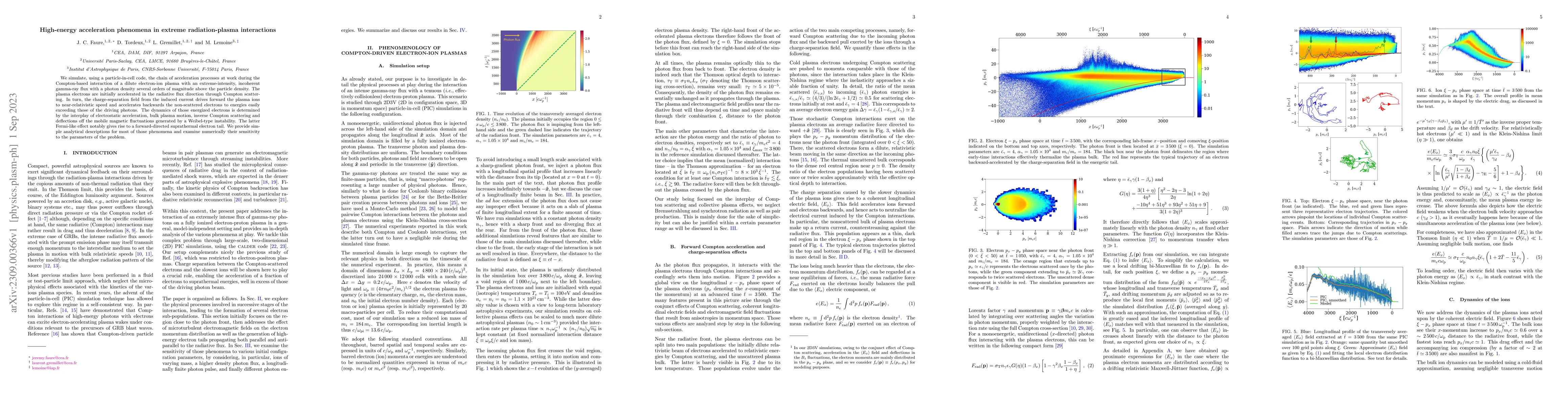 Thumbnail for High-energy acceleration phenomena in extreme radiation-plasma
  interactions