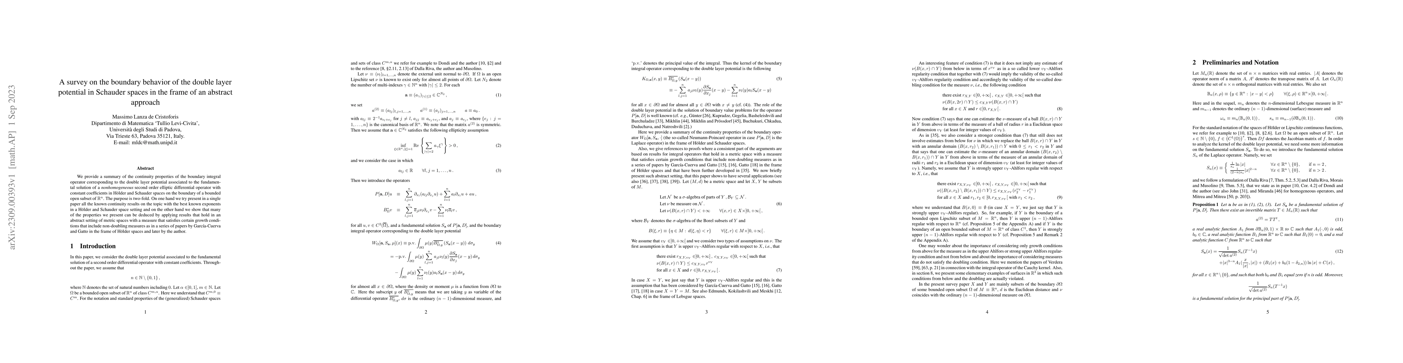 Thumbnail for A survey on the boundary behavior of the double layer potential in
  Schauder spaces in the frame of an abstract approach