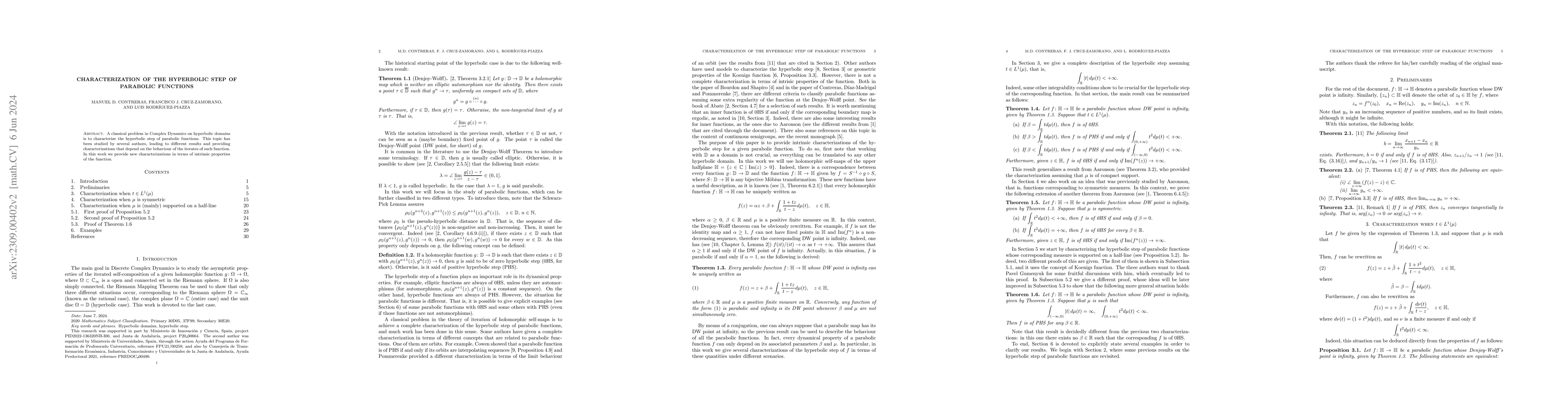 Thumbnail for Characterization of the hyperbolic step of parabolic functions