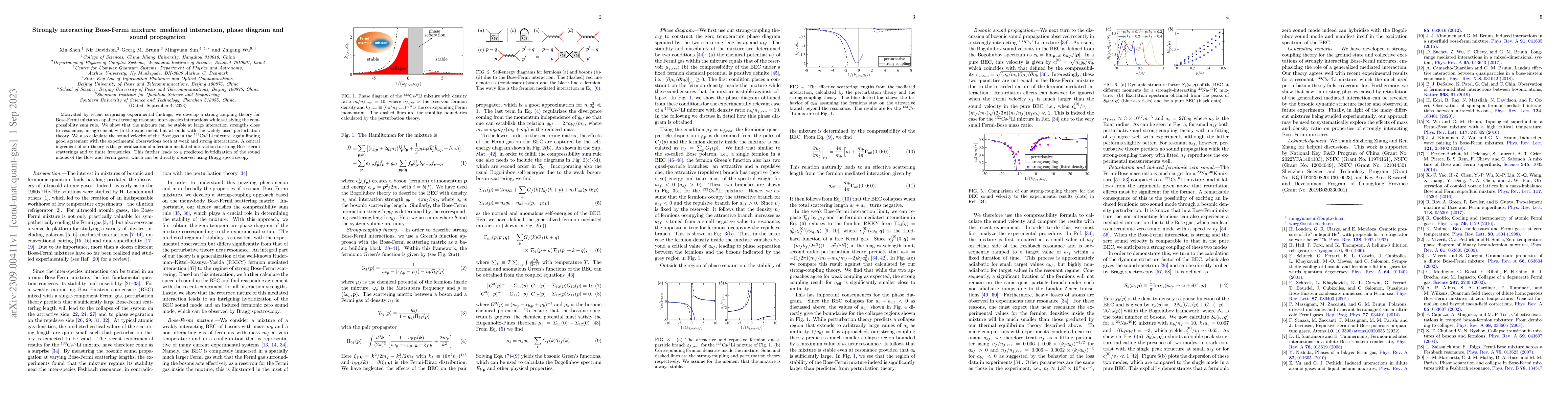 Thumbnail for Strongly interacting Bose-Fermi mixture: mediated interaction, phase
  diagram and sound propagation