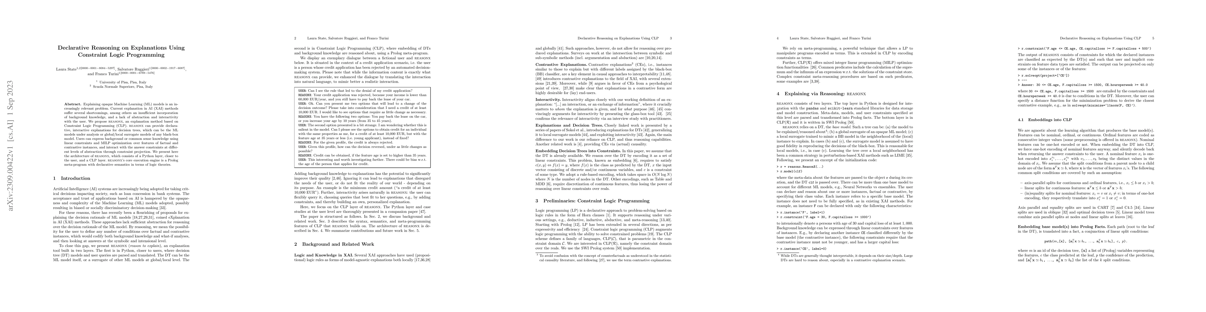Thumbnail for Declarative Reasoning on Explanations Using Constraint Logic Programming