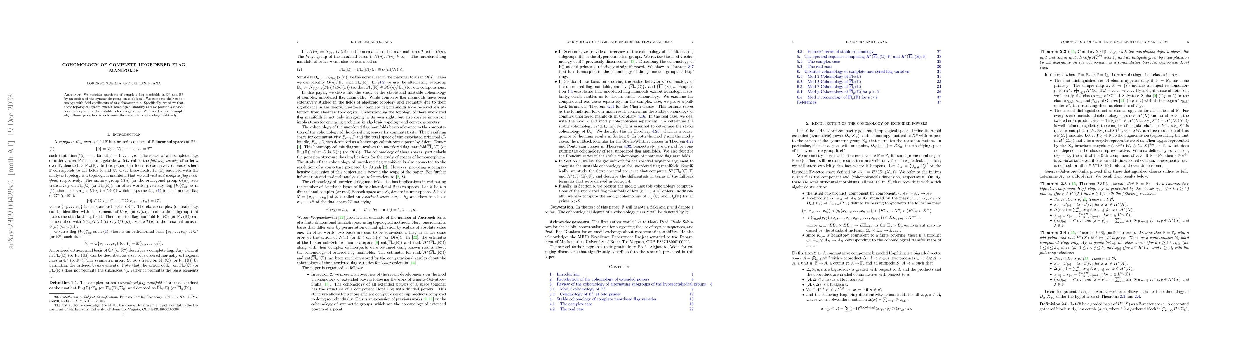 Thumbnail for Cohomology of complete unordered flag manifolds