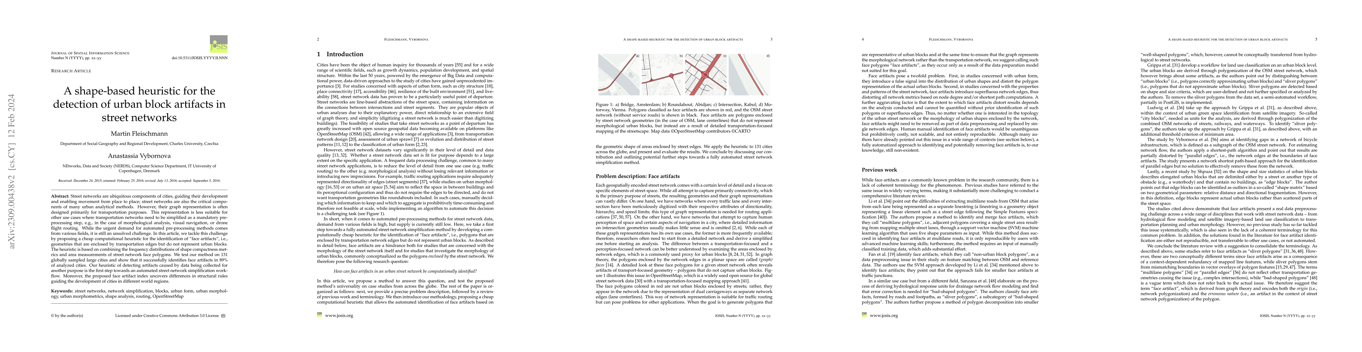 Thumbnail for A shape-based heuristic for the detection of urban block artifacts in
  street networks