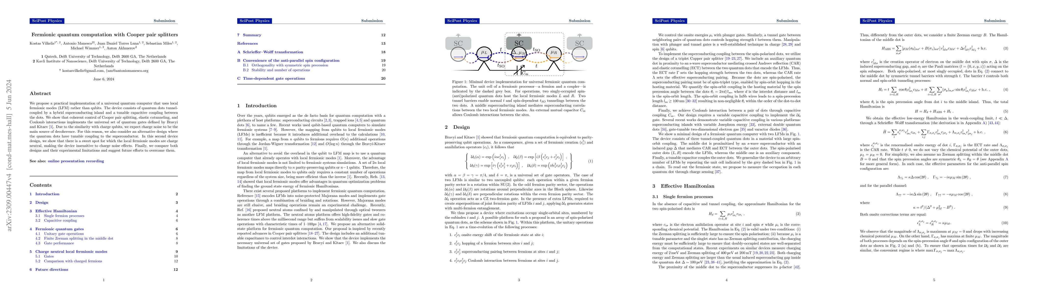 Thumbnail for Fermionic quantum computation with Cooper pair splitters