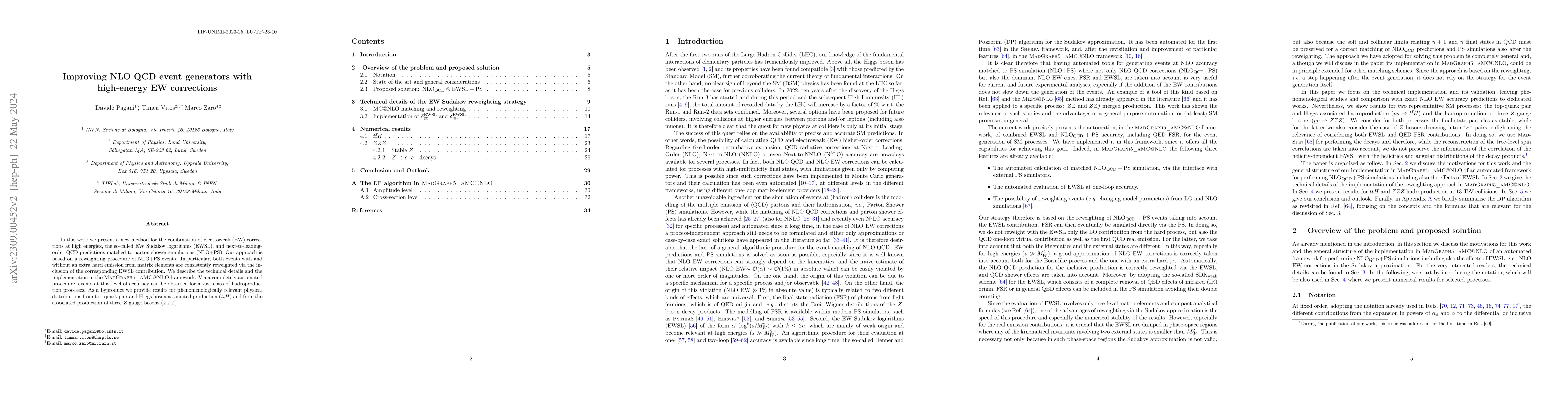Thumbnail for Improving NLO QCD event generators with high-energy EW corrections