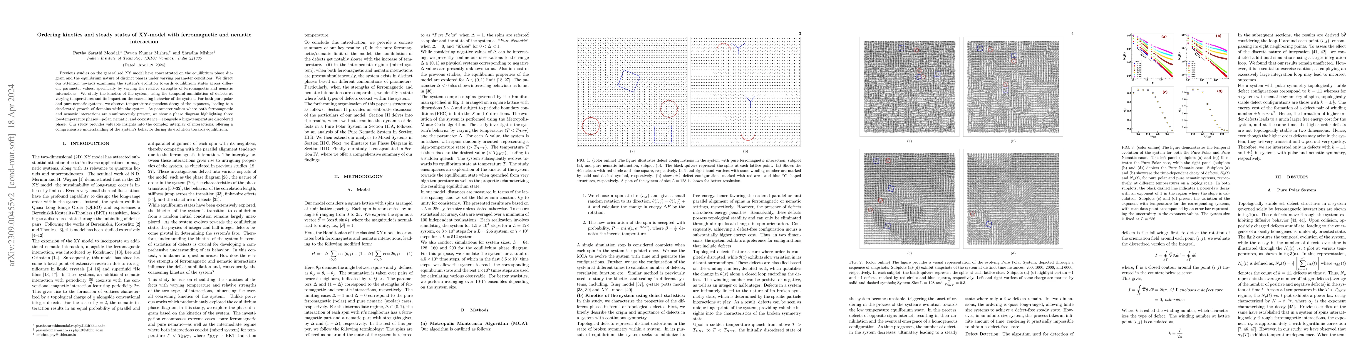 Thumbnail for Ordering kinetics and steady states of XY-model with ferromagnetic and
  nematic interaction