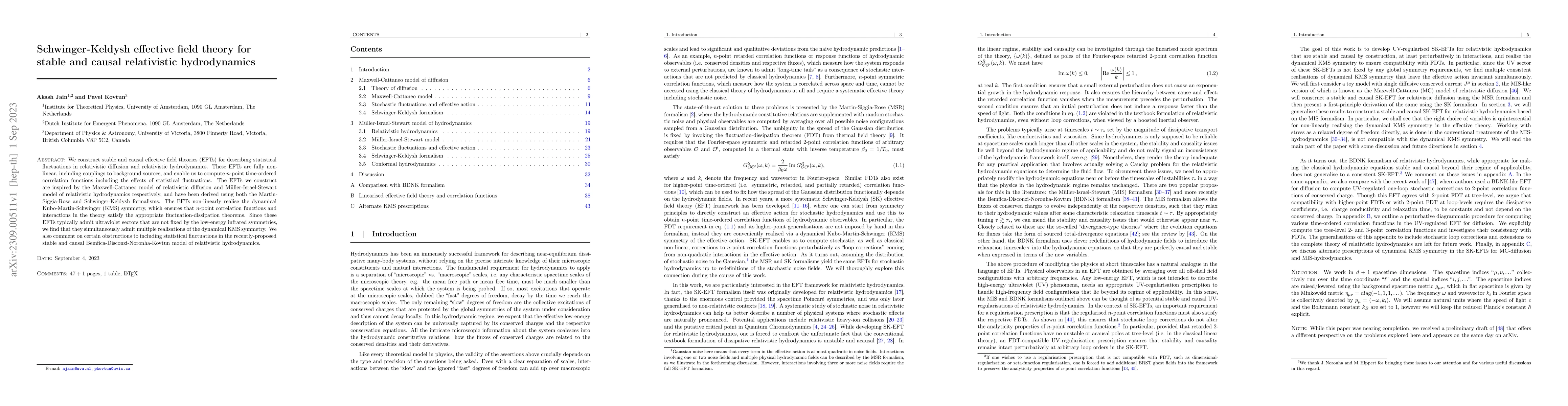 Thumbnail for Schwinger-Keldysh effective field theory for stable and causal
  relativistic hydrodynamics
