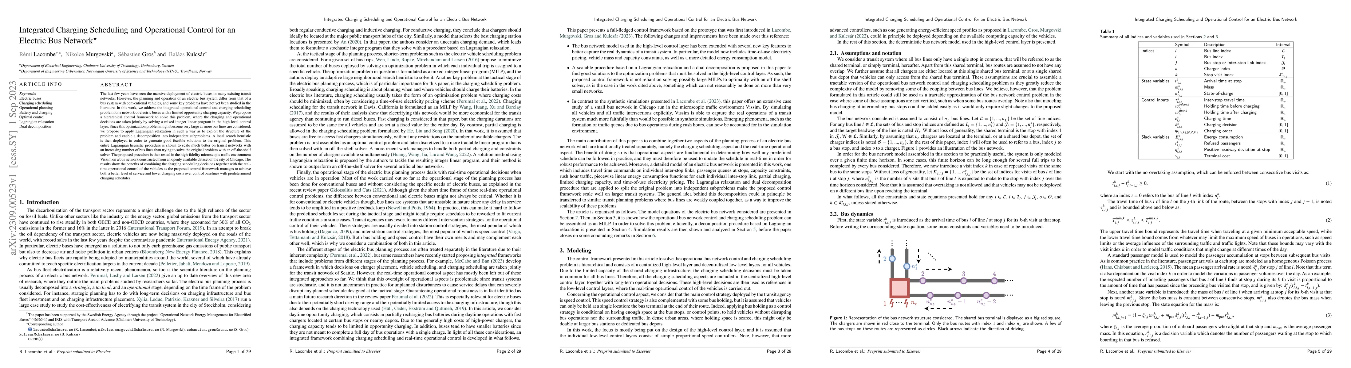 Thumbnail for Integrated Charging Scheduling and Operational Control for an Electric
  Bus Network