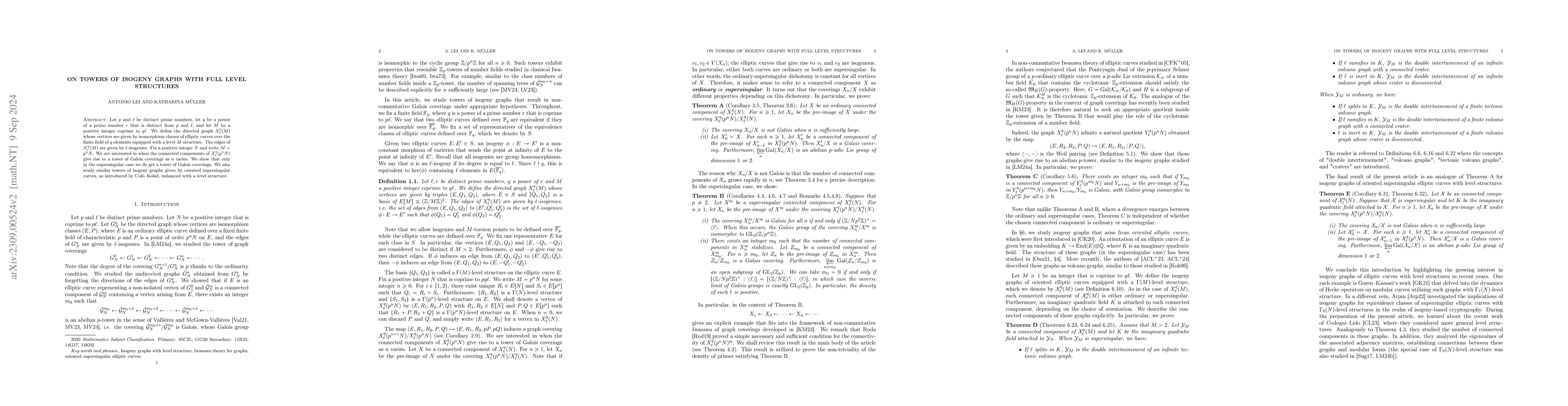 Thumbnail for On towers of Isogeny graphs with full level structure