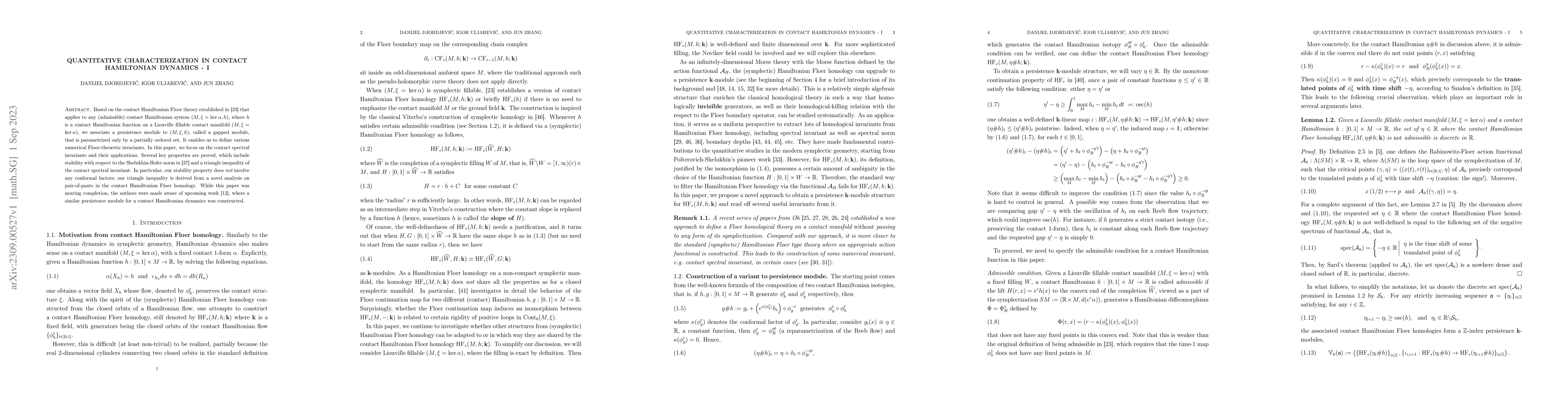 Thumbnail for Quantitative characterization in contact Hamiltonian dynamics -- I