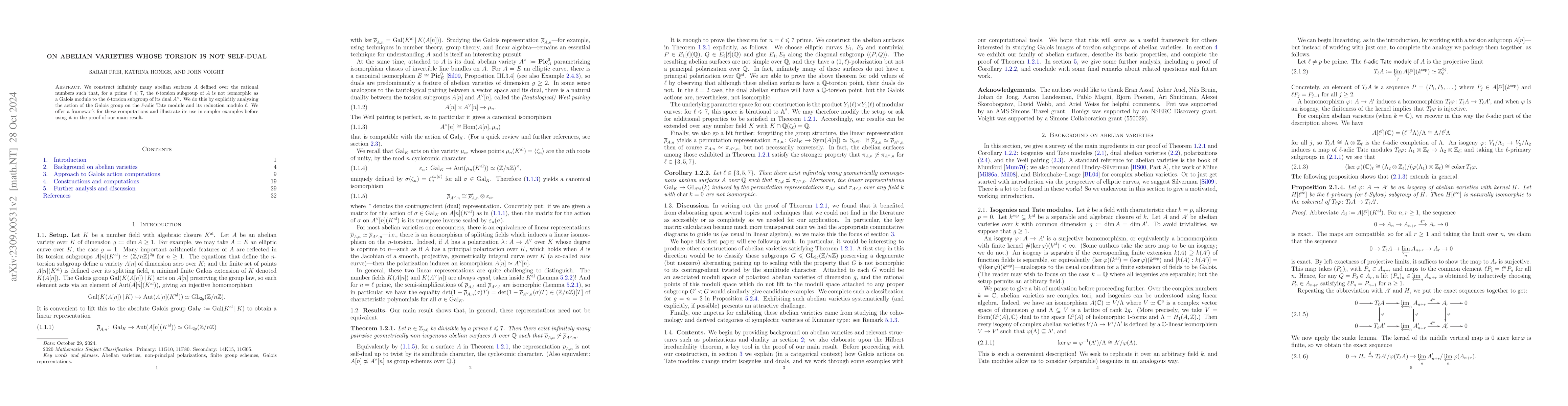 Thumbnail for On abelian varieties whose torsion is not self-dual