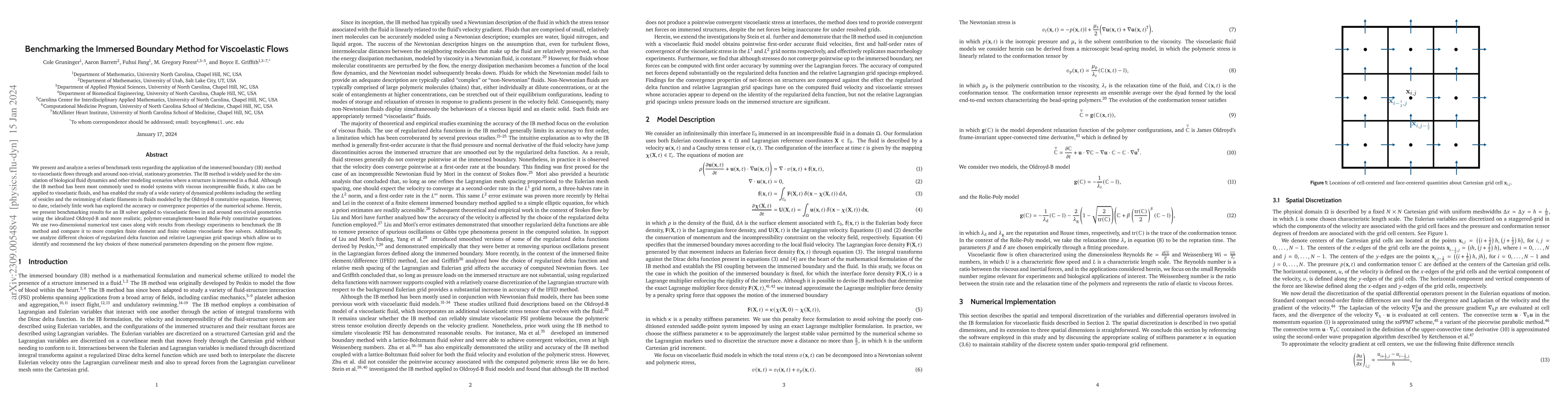 Thumbnail for Benchmarking the Immersed Boundary Method for Viscoelastic Flows