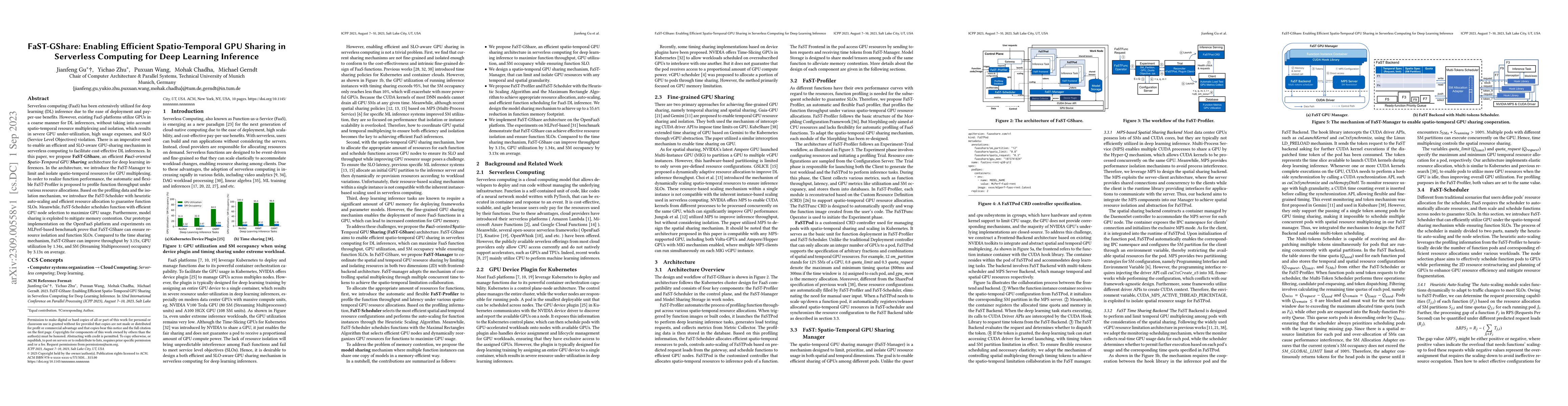 Thumbnail for FaST-GShare: Enabling Efficient Spatio-Temporal GPU Sharing in
  Serverless Computing for Deep Learning Inference