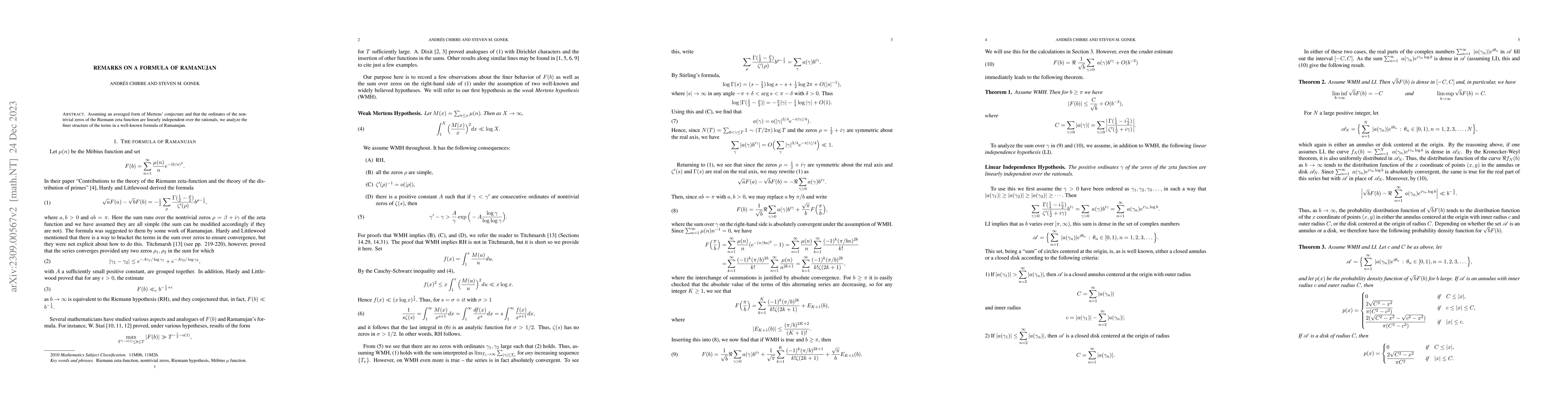 Thumbnail for Remarks on a Formula of Ramanujan