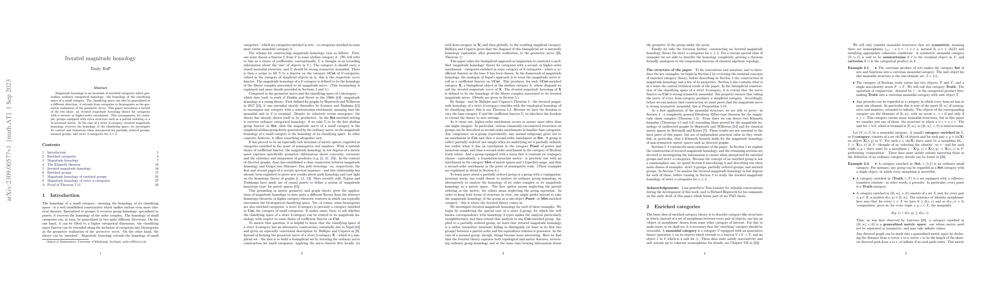 Thumbnail for Iterated magnitude homology