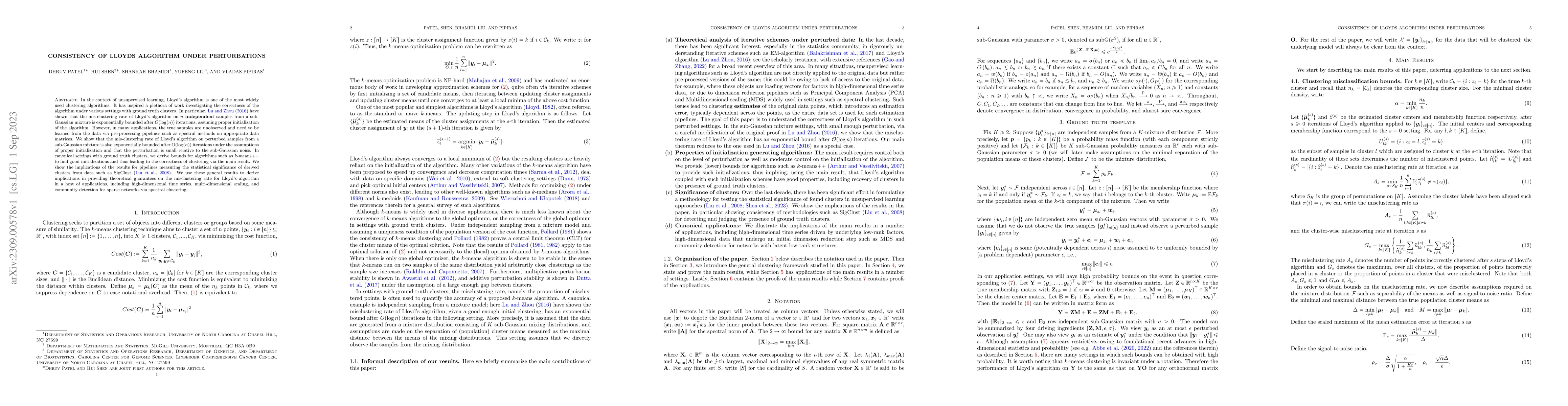 Thumbnail for Consistency of Lloyd's Algorithm Under Perturbations