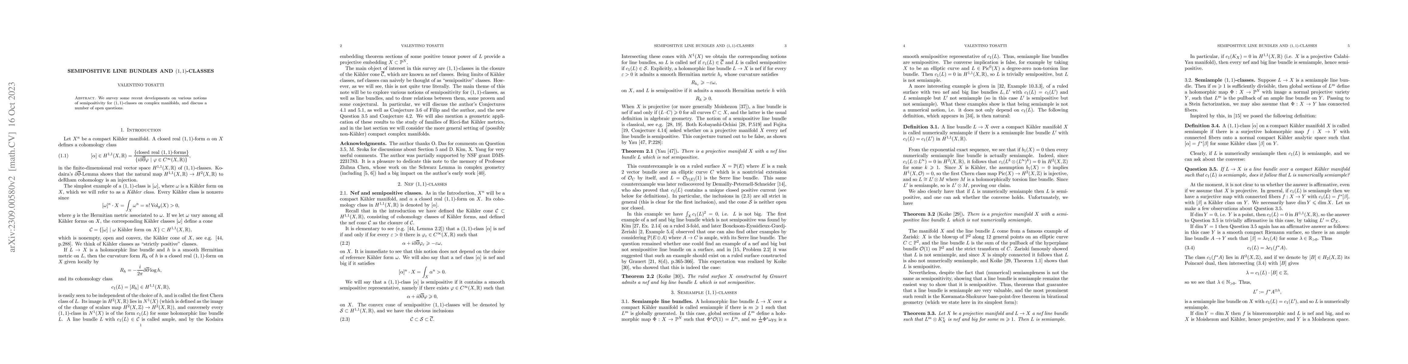 Thumbnail for Semipositive line bundles and (1,1)-classes