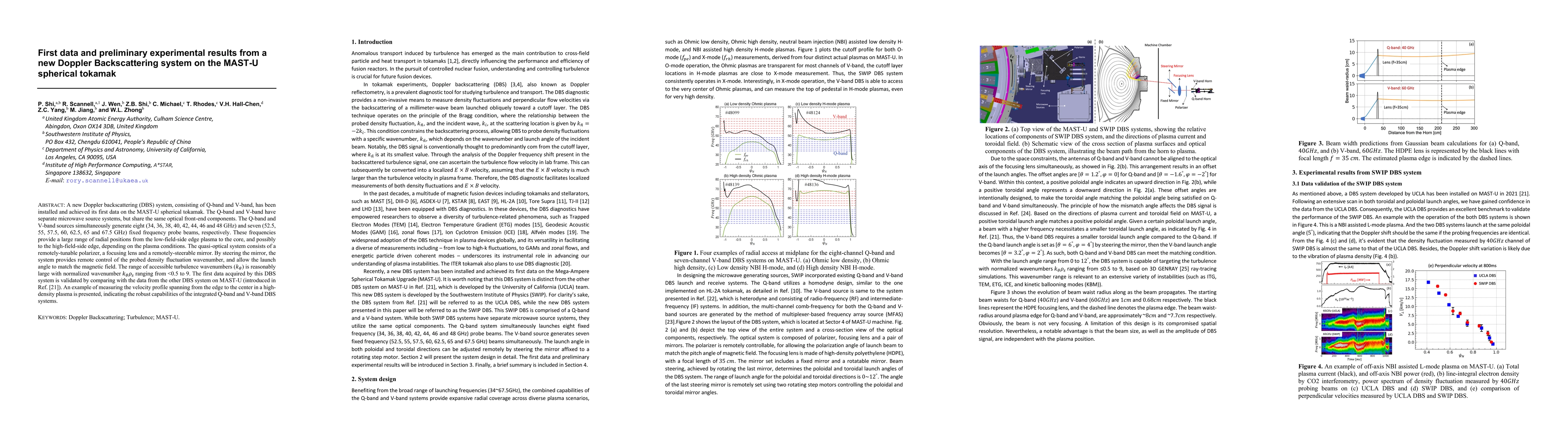Thumbnail for First data and preliminary experimental results from a new Doppler
  Backscattering system on the MAST-U spherical tokamak