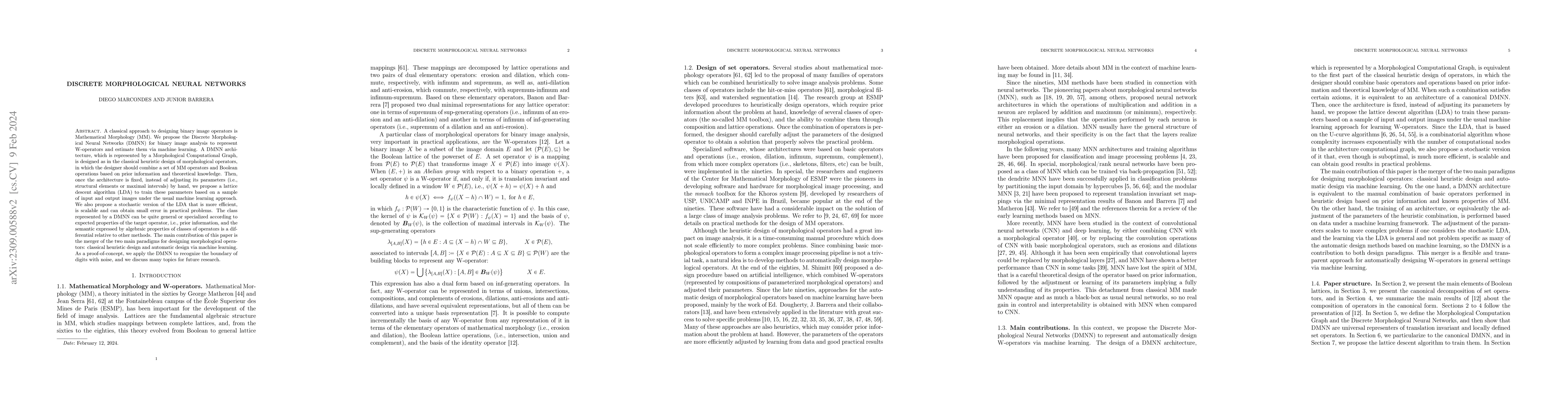 Thumbnail for Discrete Morphological Neural Networks