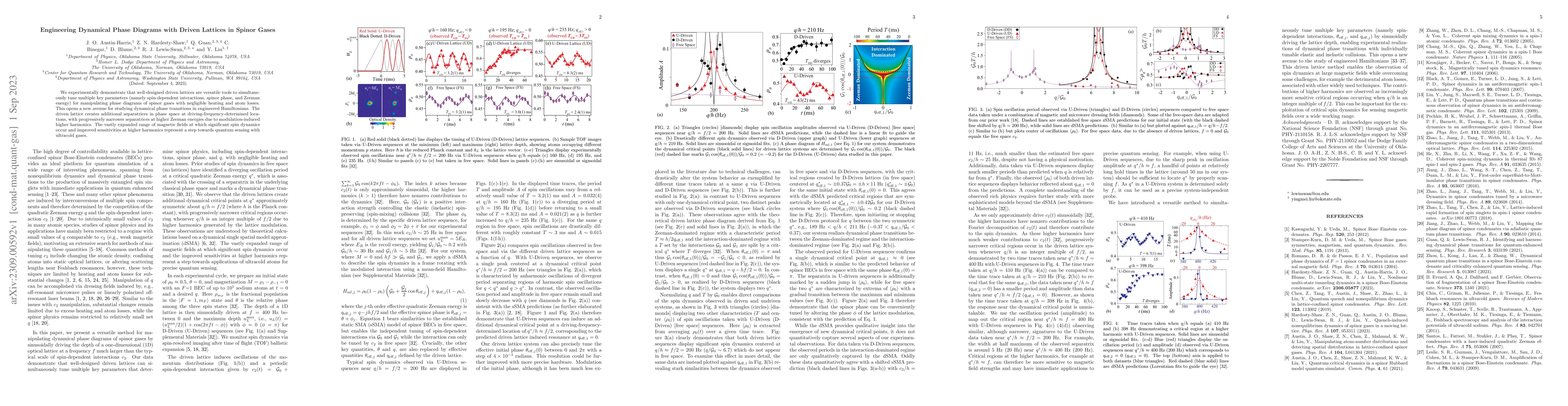Thumbnail for Engineering Dynamical Phase Diagrams with Driven Lattices in Spinor
  Gases
